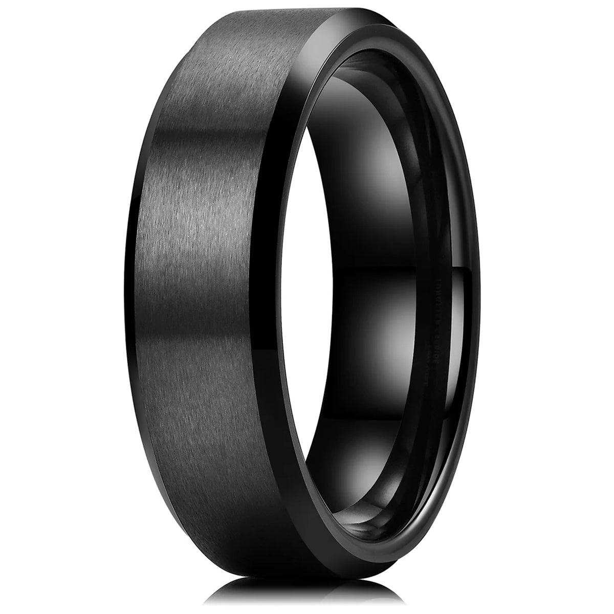 Matte Finish Black Tungsten Carbide Band