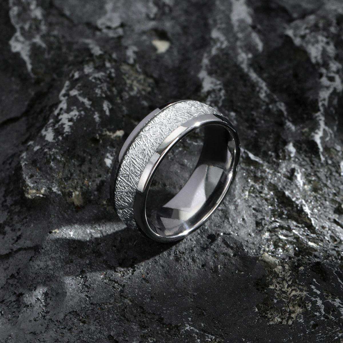 Silver Meteorite Duo Ring - Nikoghos Jewelry