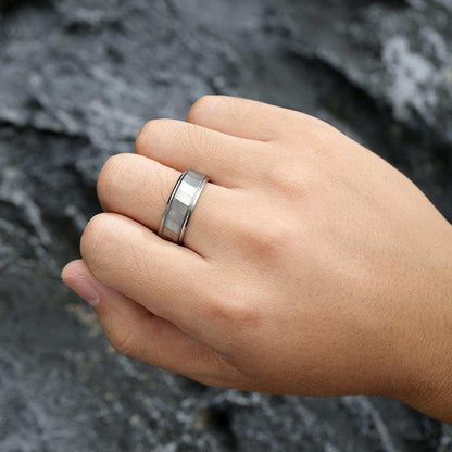 Hammered Faceted Silver Band - Nikoghos Jewelry