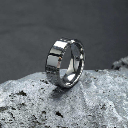 Polished Silver Tungsten Band - Nikoghos Jewelry