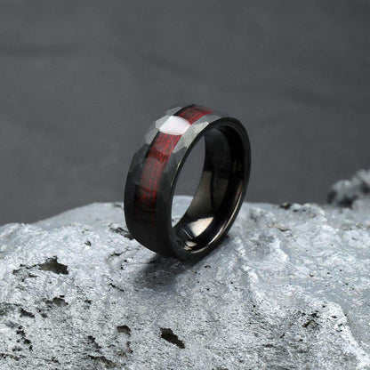 Rosewood Harmony Hammered Ring - Nikoghos Jewelry