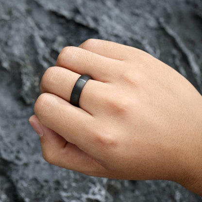 Brushed Finish Black Dome Band - Nikoghos Jewelry