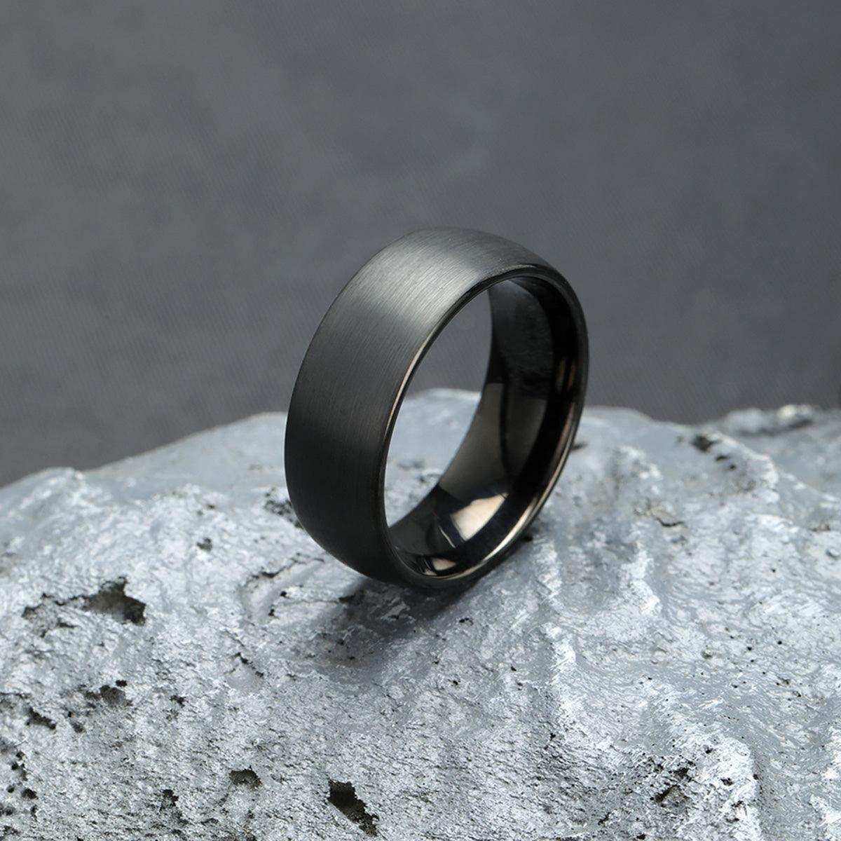 Brushed Finish Black Dome Band - Nikoghos Jewelry