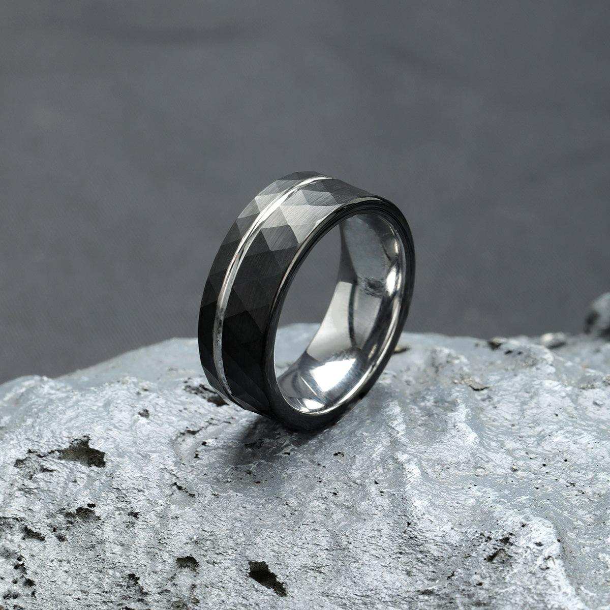 Black Hammered Silver Band - Nikoghos Jewelry