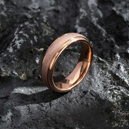 Rose Gold Sandblasted Ring - Nikoghos Jewelry