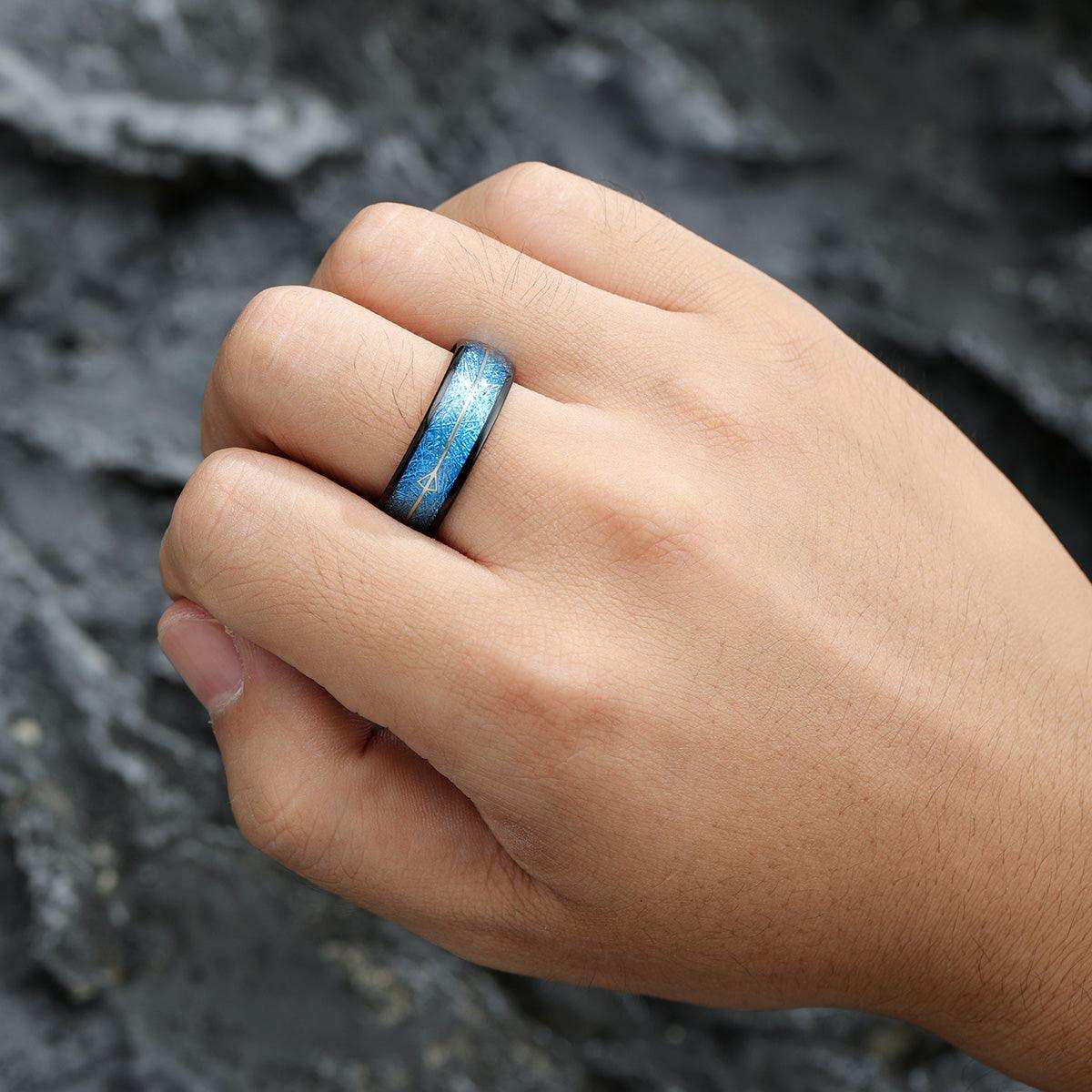 Meteorite Arrow Black Band - Nikoghos Jewelry