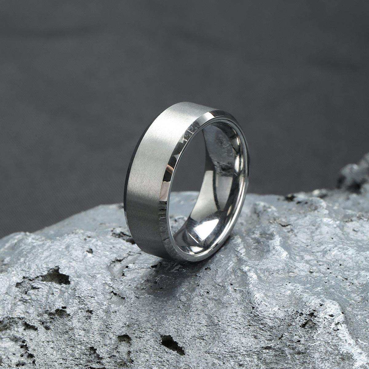 Wire Matte Finish Rings Matte Finish Silver Tungsten Carbide Ring – Nikoghos Jewelry