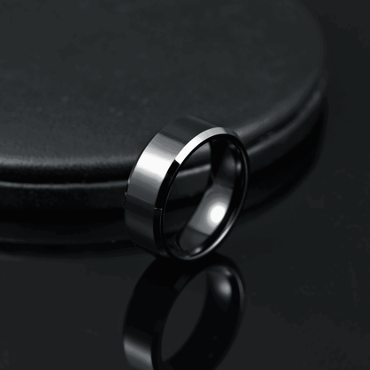 Polished Silver Tungsten Band - Nikoghos Jewelry