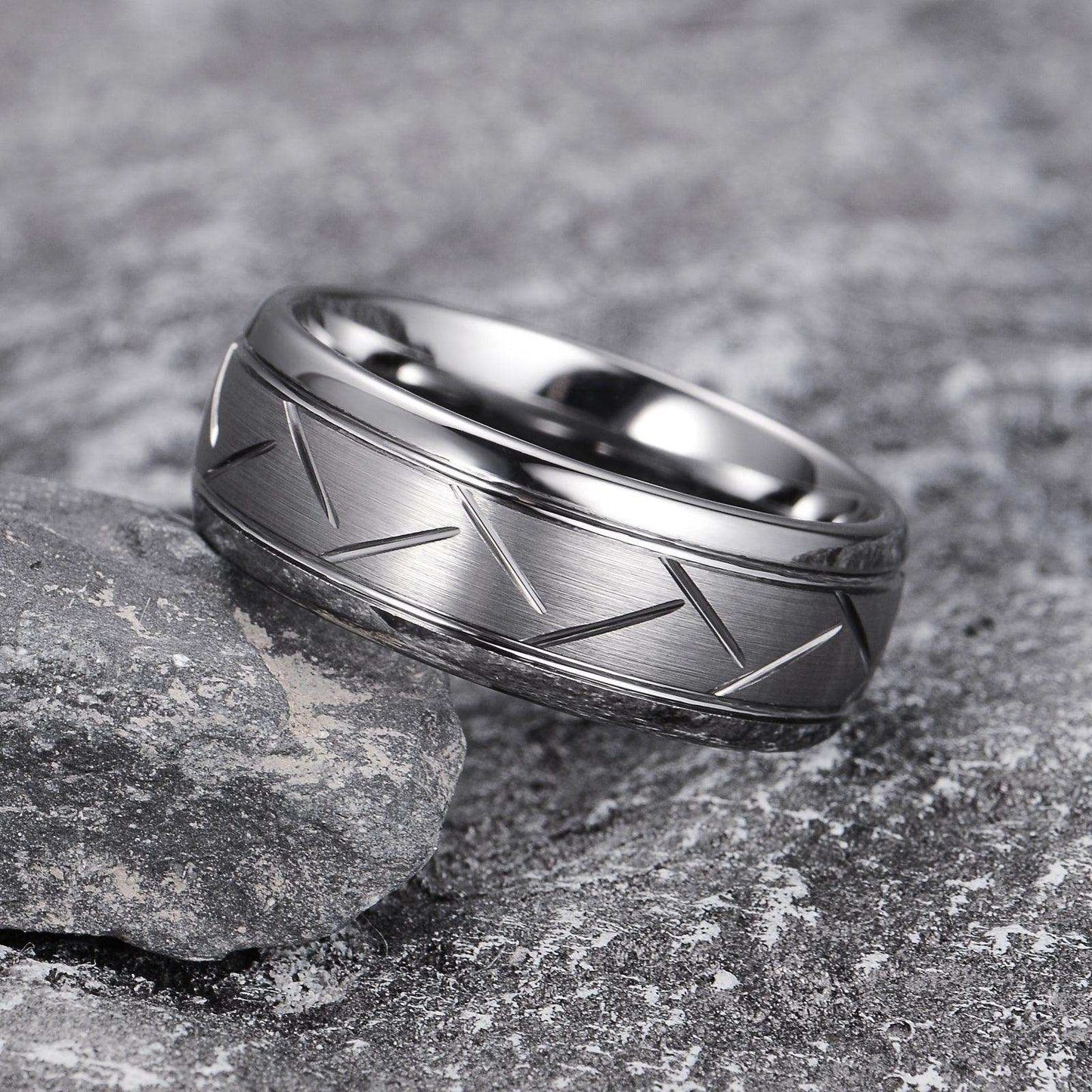 Brushed Silver Interlace Band - Nikoghos Jewelry