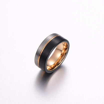 Rose Gold Off-Center Promise Ring - Nikoghos Jewelry