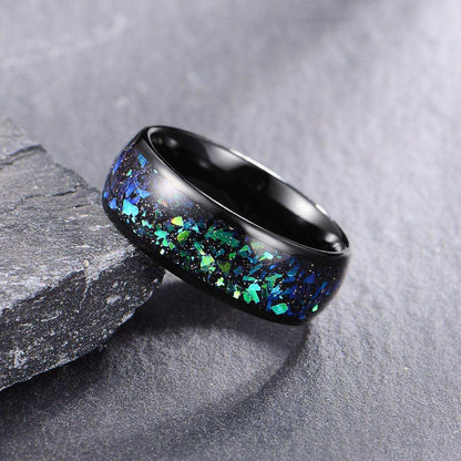 Black Fragment Inlay Ring - Nikoghos Jewelry