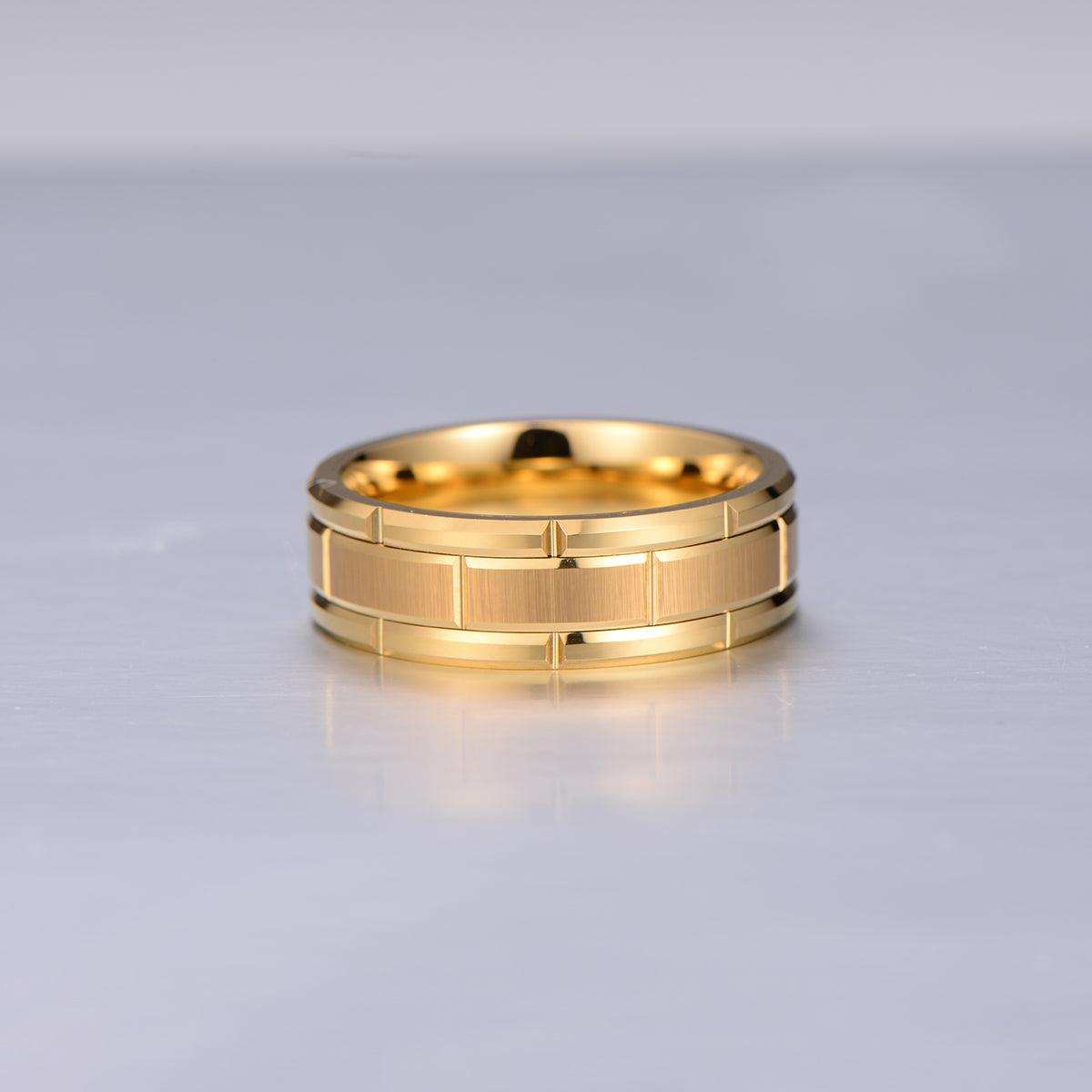 Golden Brick Pattern Band - Nikoghos Jewelry