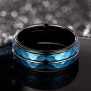 Blue Hammered Black Band - Nikoghos Jewelry