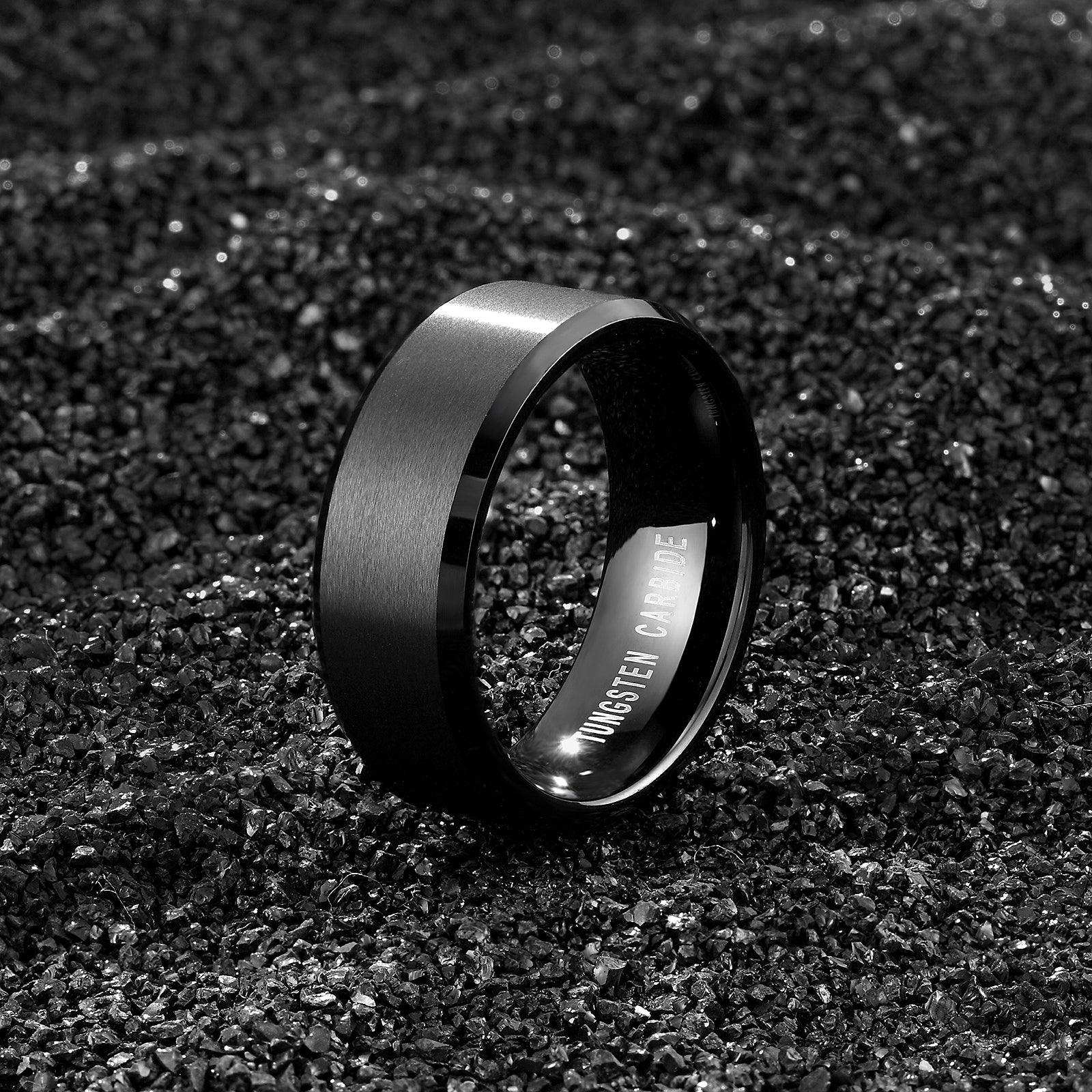 Matte Finish Black Tungsten Carbide Band – Nikoghos Jewelry