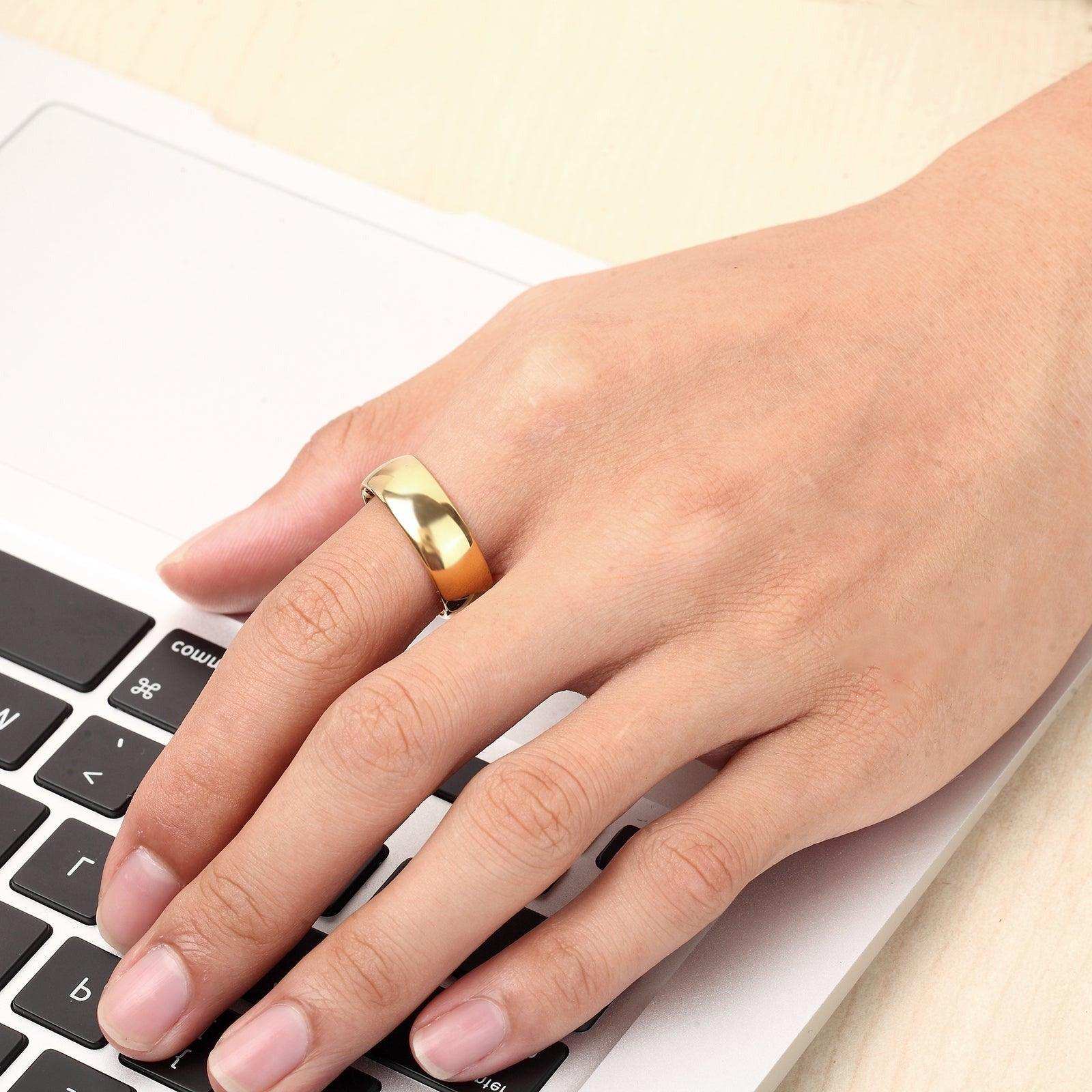 Polished Golden Dome Ring - Nikoghos Jewelry