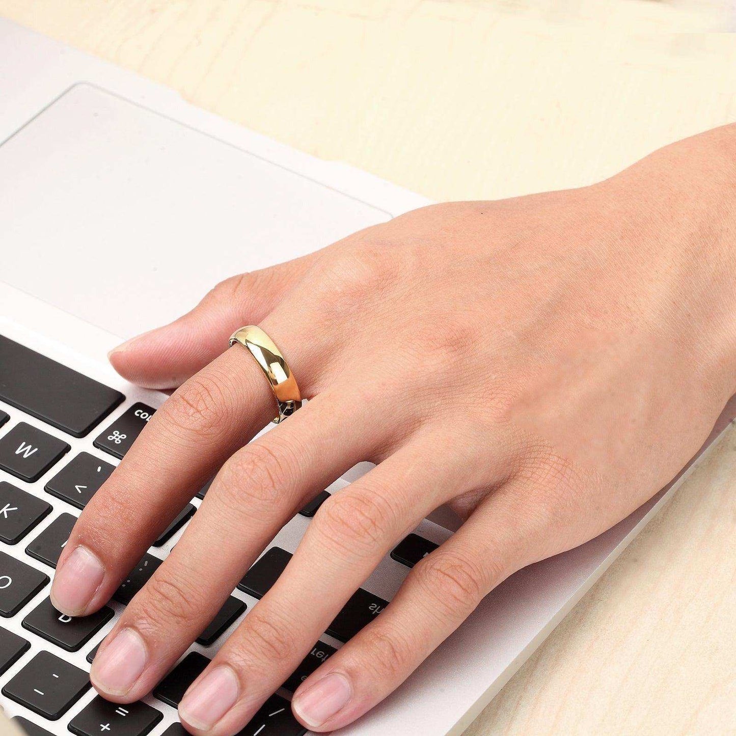 Polished Golden Dome Ring - Nikoghos Jewelry