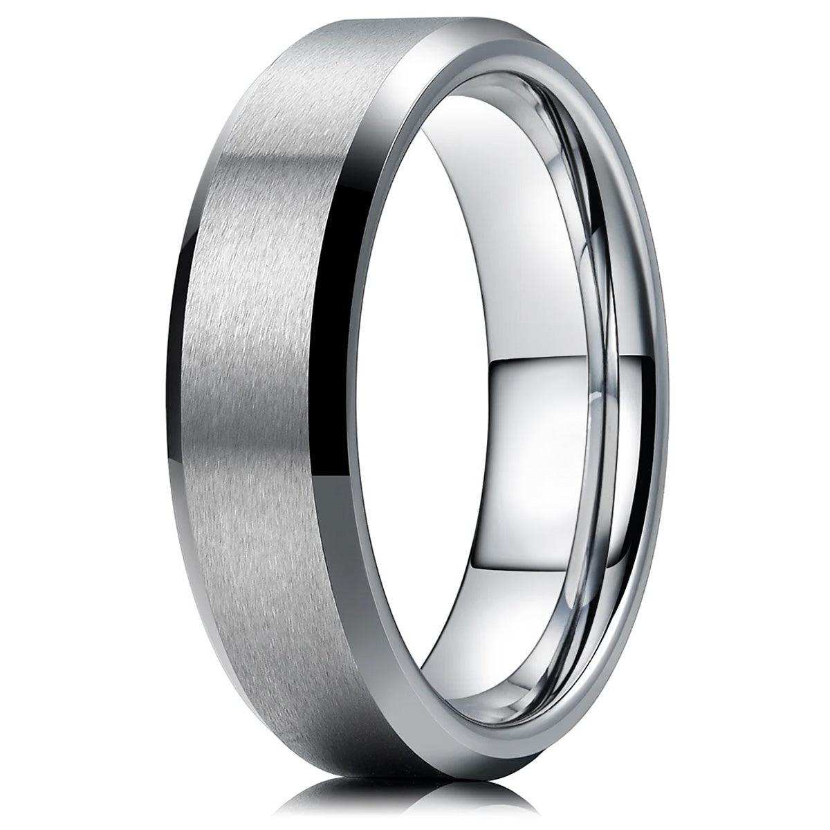 Wire Matte Finish Rings Matte Finish Silver Tungsten Carbide Ring – Nikoghos Jewelry
