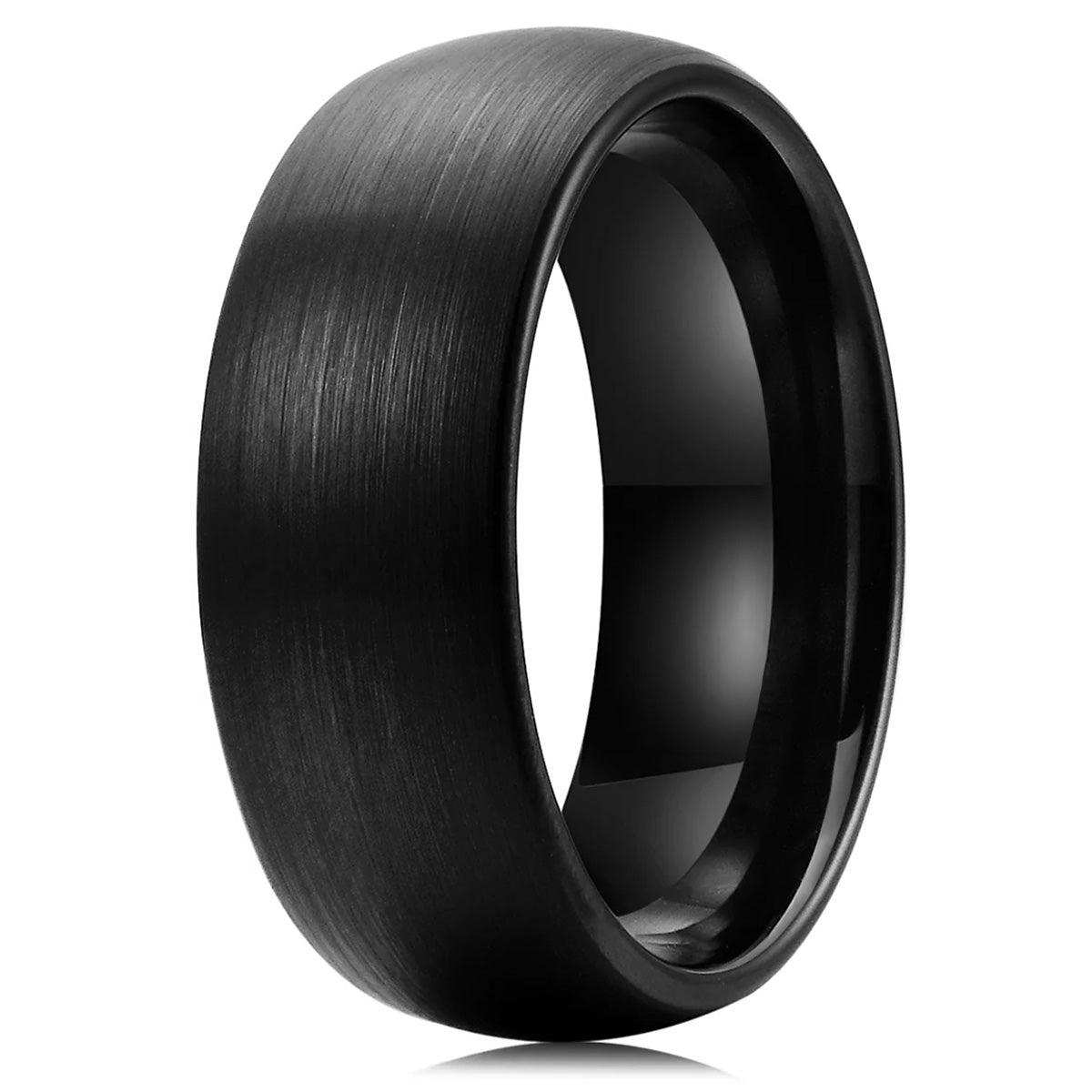 Brushed Finish Black Dome Band - Nikoghos Jewelry