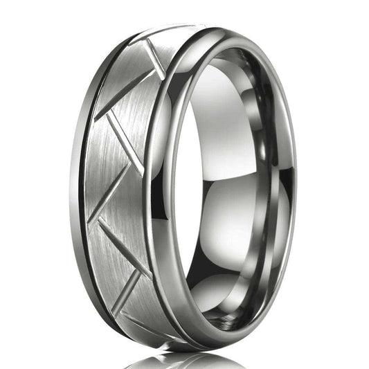 Brushed Silver Interlace Band - Nikoghos Jewelry