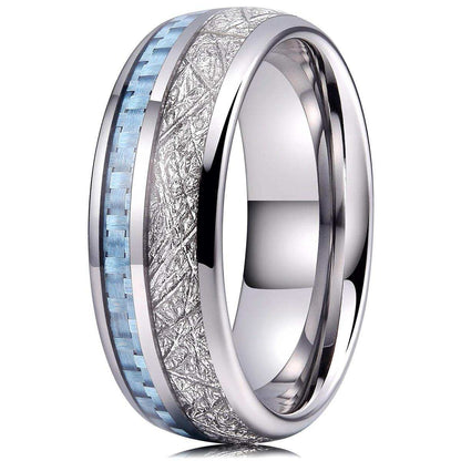 Silver & Blue Meteorite Ring - Nikoghos Jewelry