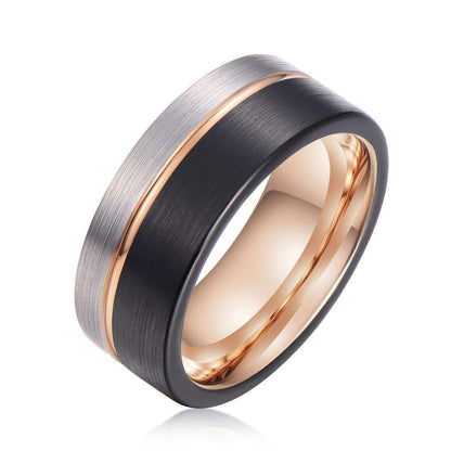 Rose Gold Off-Center Promise Ring - Nikoghos Jewelry