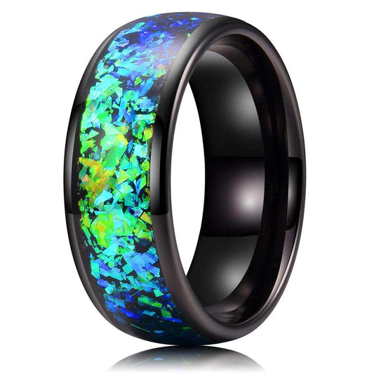 Black Fragment Inlay Ring - Nikoghos Jewelry