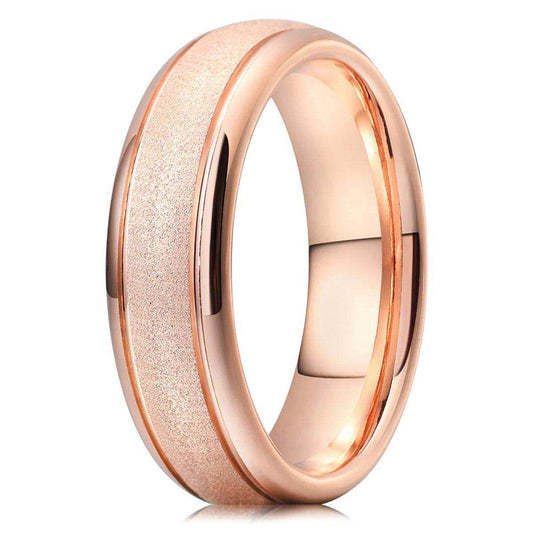 Rose Gold Sandblasted Ring - Nikoghos Jewelry