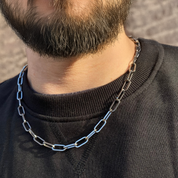 Sterling Silver Rhodium Finish Paperclip Chain Necklace