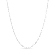 Sterling Silver Rhodium Finish Paperclip Chain Necklace