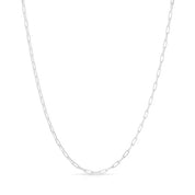 Sterling Silver Rhodium Finish Paperclip Chain Necklace