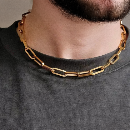 18K Gold Plated Paperclip Chain Necklace